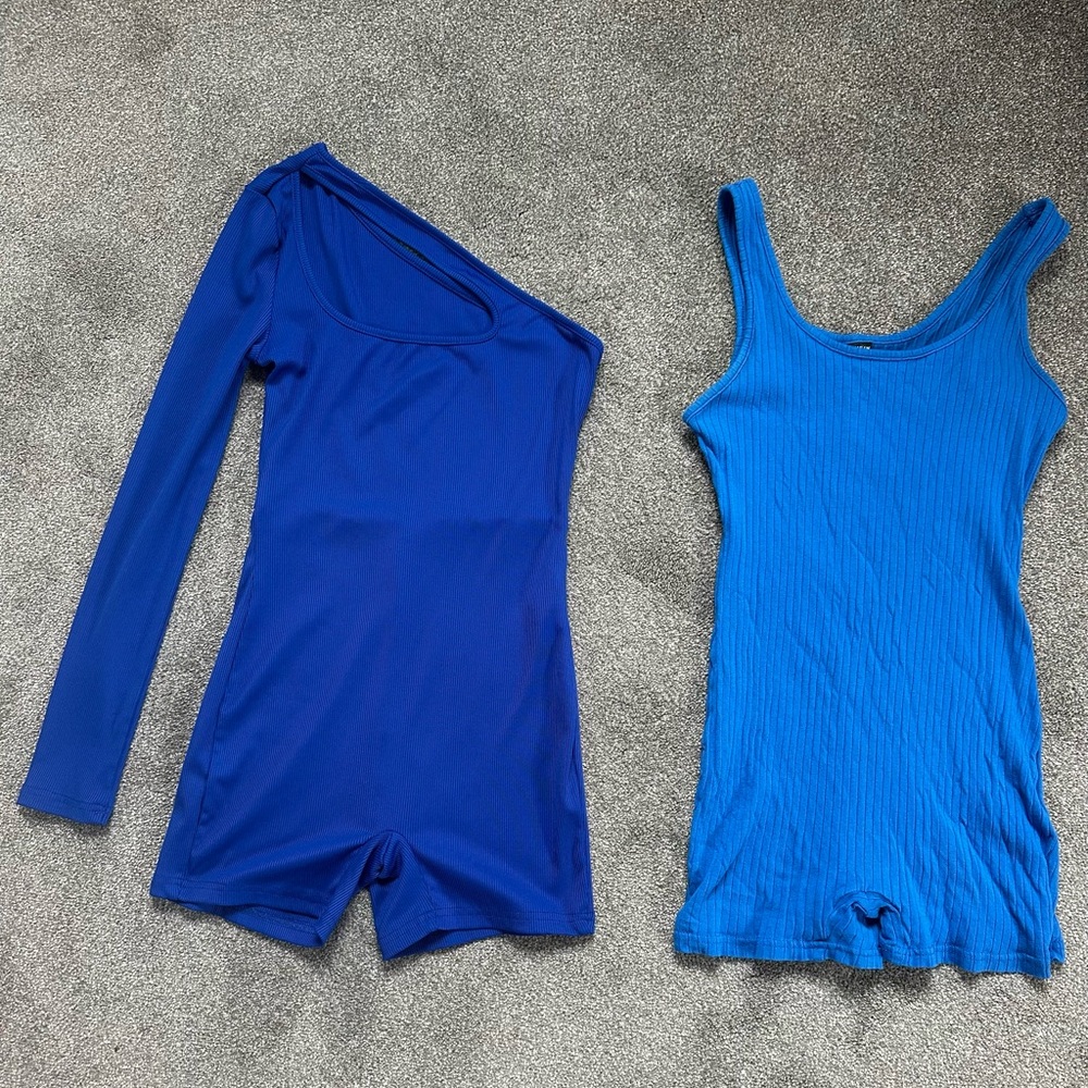 SHEIN Two Blue Rompers